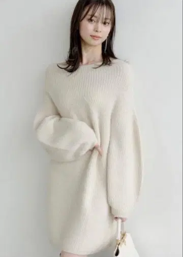 SNIDEL 라쿤 미니 니트 원피스 베이지0