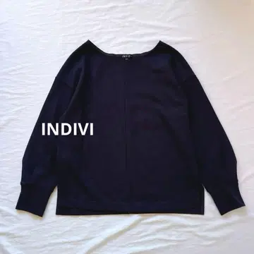 INDIVI 워셔블 울 소매 컨셔스 풀오버 블라우스 일본제