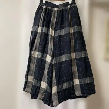 beardsley 체크 린넨 스커트풍 팬츠