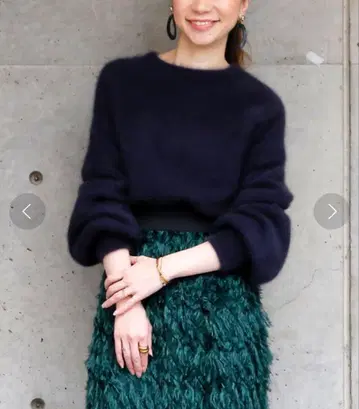 Liesse 헤어리 니트 볼륨 슬리브 니트 풀오버