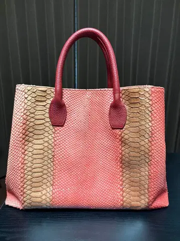 뱀 무늬 토트백 숄더백 중형