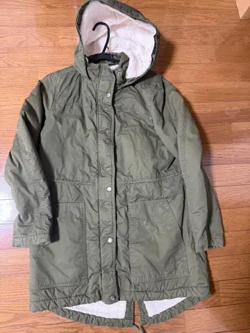 GAP 올리브색 플리스 안감 모즈 코트