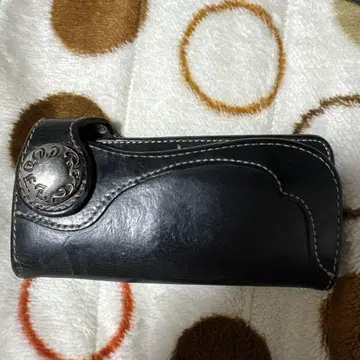 가죽 장지갑 블랙 지퍼 포함