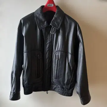 INTERMEZZO 블랙 가죽 자켓 남성용