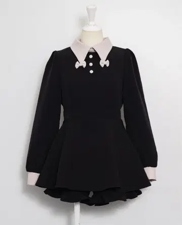 pium 피움 리본 칼라 셋업 블랙 긴팔