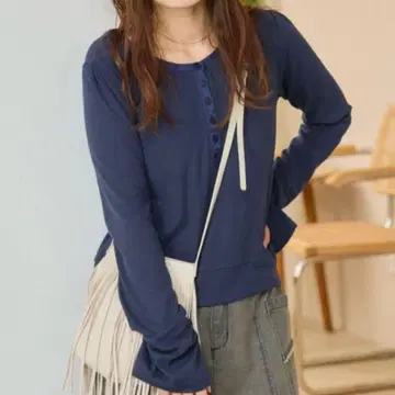 [ kastane ] 헨리 리브 풀오버 네이비