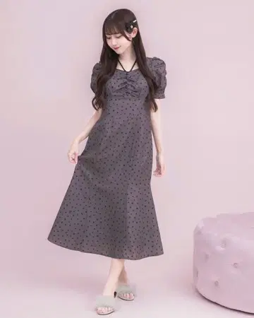 pium 하트 머메이드 롱 원피스