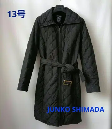 [ JUNKO SHIMADA ] 퀼팅 롱 코트 13호 블랙