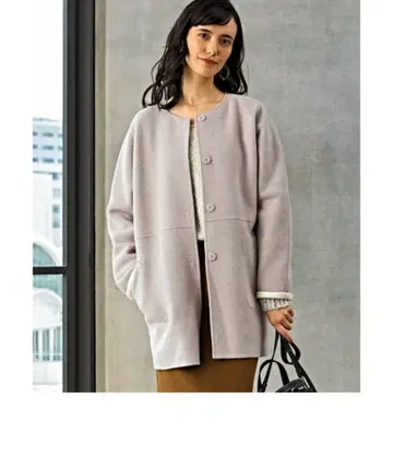 UNITED ARROWS KFC 리버 미들 노카라 코트 36