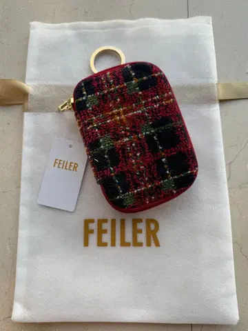 FEILER CLEAR LABEL 타탄 무드 카드&키 파우치