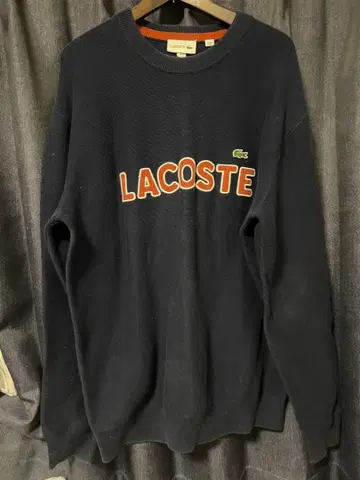 LACOSTE 블랙 맨투맨 US L