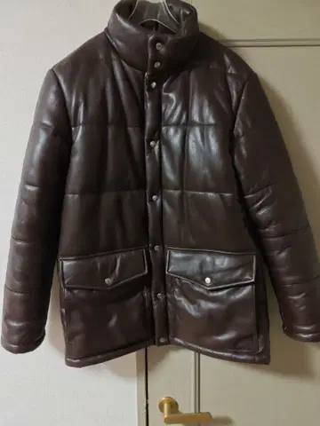 새상품급 abx 램 가죽 다운 자켓 다크 브라운 M 사이즈
