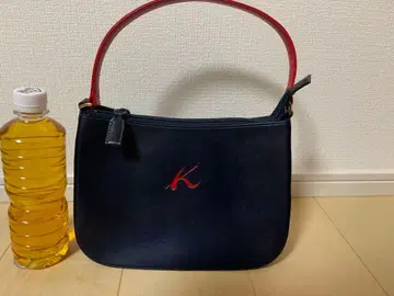 Kitamura 가죽 네이비와 레드의 숄더백