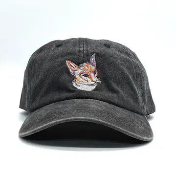 새상품 오리지널 자수 베이스볼 캡 고양이 동물 애니멀 블랙