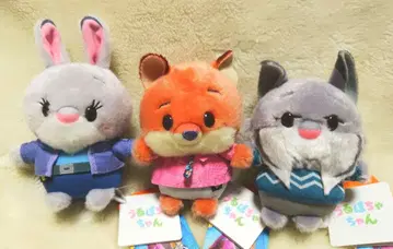 우루포챠짱 주토피아2 주디 닉 파우버트 봉제 인형 3개 세트