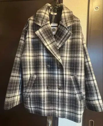 시마무라 부클 체크 하프 코트