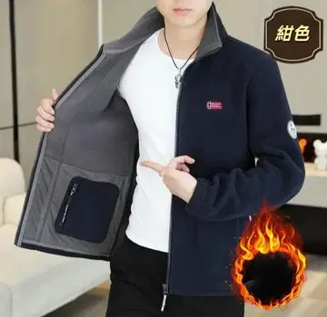 남성용 자켓 플리스 아웃도어 캠핑 방한 보온 네이비 컬러