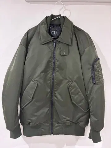 UNIQLO +j 다운 오버 사이즈 리브 블루종