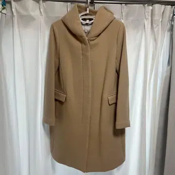 UNTITLED 후드 부착 베이지 롱 코트