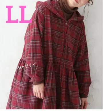 Soulberry 원피스 체크 무늬 빨간 망토 플러스 사이즈