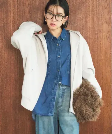 DOUX ARCHIVES WZIP 본딩 BIG 후드티