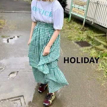 HOLIDAY 깅엄 체크 린넨 썸머 드레스
