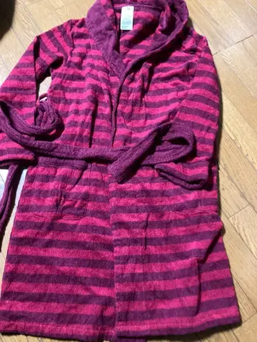 Francfranc 후드 부착 룸웨어 적자색 스트라이프