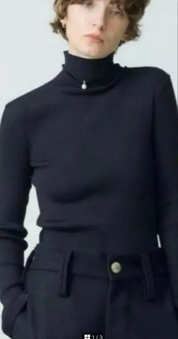 AURALEE Ronherman 기자리브 터틀넥 하이넥 블랙