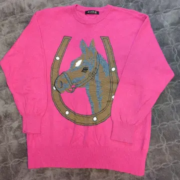 이타리야 캐시미어 말 패턴 니트 스웨터