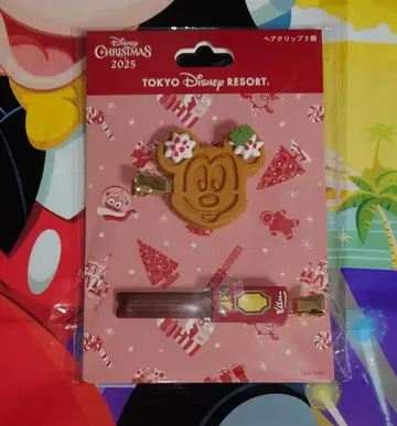 디즈니 크리스마스 2025 헤어 클립 2개 와플 츄러스