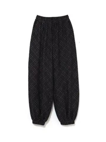 andmary Monica check loose pants