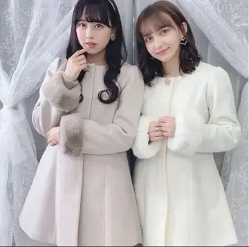 evelyn 비쥬 코트 롱 코트 2022 핑크