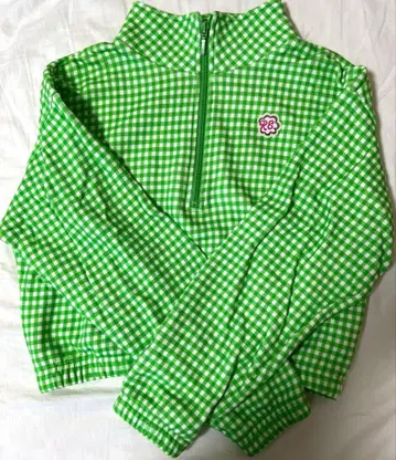 나카 리이사 RE. 깅엄 체크 상의 그린 F 사이즈