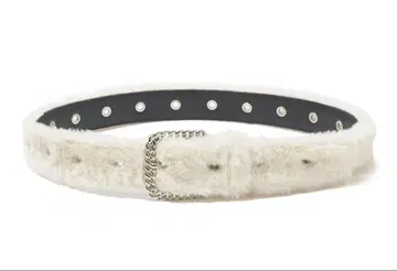 AFB 퍼 벨트 화이트