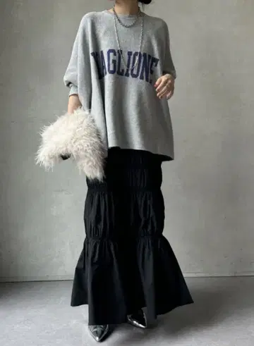 DouDou 두두 인터샤 로고 판초 니트