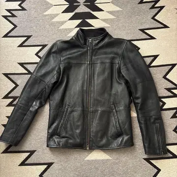 slowGan 블랙 가죽 자켓