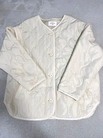 Samansa Mos2 Blue 퀼팅 자켓 크림