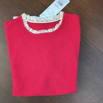 미사용 새상품 트랜스워크 레이스 7부 소매 니트