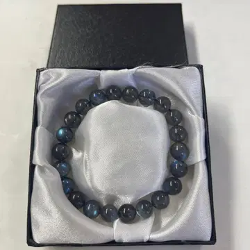 래브라도 라이트 비즈 팔찌 그레이 9mm 21개