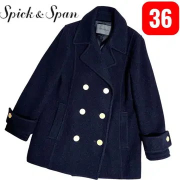 spick&span 스픽 앤 스팬 피 코트 골드 버튼 36