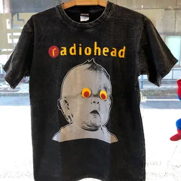 라디오 헤드 radiohead L 밴드 티셔츠 락 티셔츠 블랙