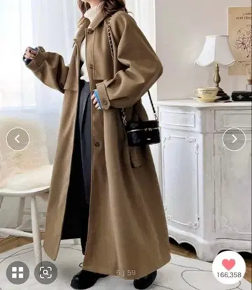 classicalelf 스탠드 칼라 트렌치코트 카멜 M