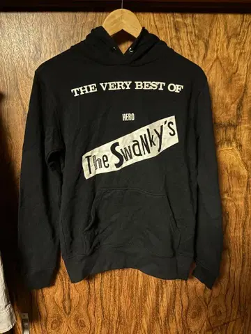 The Swanky's 프린트 블랙 후드티 S