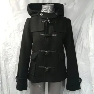 JEANASIS 지나시스 블랙 후드 부착 더플 코트 프리