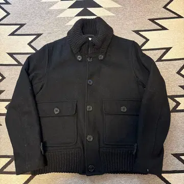 H.O.B 블랙 울 피코트