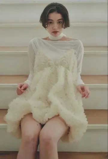 NOTRE emor 튤 미니 드레스 아이보리