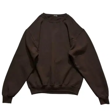 90s USA제 세트인 슬리브 맨투맨 짙은 갈색 무지