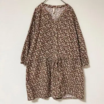 Kiitos 긴팔 미니 꽃무늬 튜닉 [ F ] 코튼 100% 루즈핏