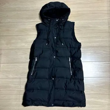 ZARA 블랙 롱 다운 베스트 M