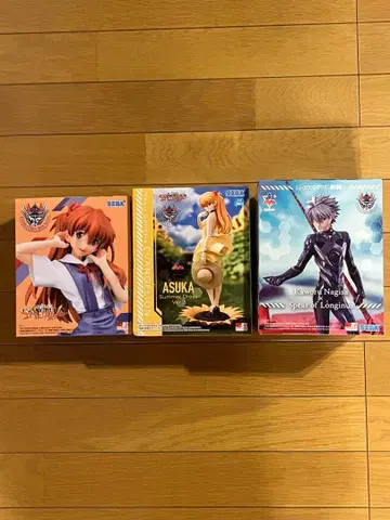 에반게리온 미개봉 피규어 3체 세트 아스카 카오루